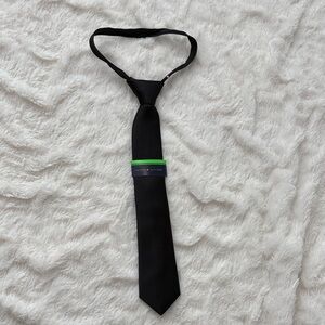 Tommy Hilfiger Youth Black Tie with Green Accent | NWT | Adjustable